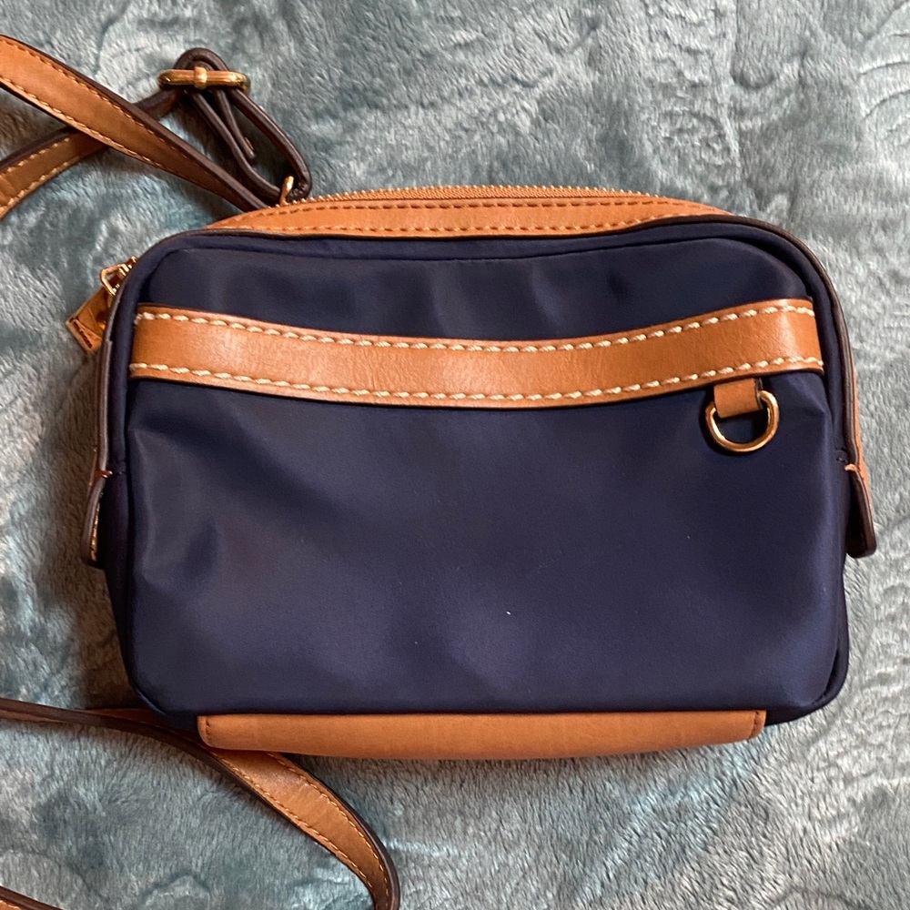 Tommy Hilfiger Blue and Brown Crossbody Bag